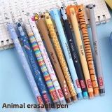 Schwarze gel-wegwischbare Stifte mit niedlichen Tieren für Schule/Büro (13 Stück Set) - Multicolore