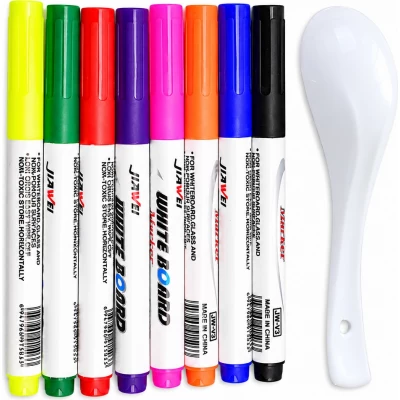 Stylos magiques flottants &agrave; l'eau marqueurs effa&ccedil;ables pour tableau blanc jouet &eacute;ducatif cr&eacute;atif pour enfants (8 couleurs) - Multicolore