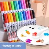 Stylos magiques flottants &agrave; l'eau marqueurs effa&ccedil;ables pour tableau blanc jouet &eacute;ducatif cr&eacute;atif pour enfants (8 couleurs) - Multicolore