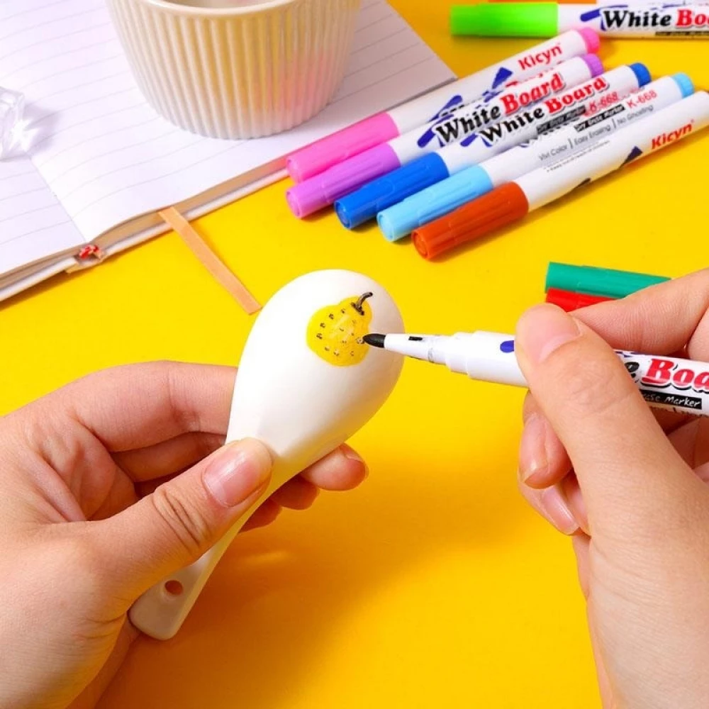 Stylos magiques flottants &agrave; l'eau marqueurs effa&ccedil;ables pour tableau blanc jouet &eacute;ducatif cr&eacute;atif pour enfants (8 couleurs) - Multicolore