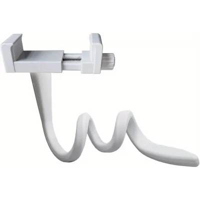 Support flexible universel baby phone pour téléphone ou caméra pivotant en silicone ajustable à différentes surfaces - Blanc