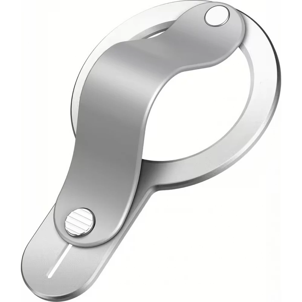 MagSafe Halterung f&uuml;r iPhone 17/16/15/14/13/12 abnehmbarer und faltbarer Ring sicherer Griff aus Zinklegierung mit integriertem Adapter - Silber