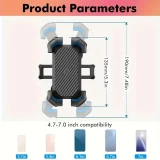 Support t&eacute;l&eacute;phone 4 griffes antichoc fixation guidon v&eacute;lo moto poussette ou scooter robuste et s&eacute;curis&eacute; - Noir