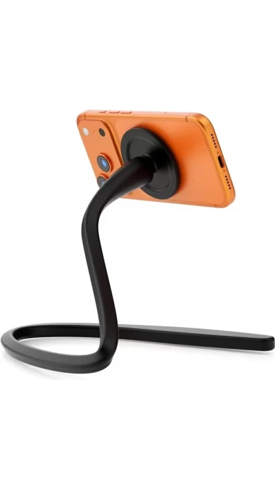 Support t&eacute;l&eacute;phone magn&eacute;tique flexible &agrave; col de cygne bras r&eacute;glable &agrave; 360&deg; compatible MagSafe - Noir