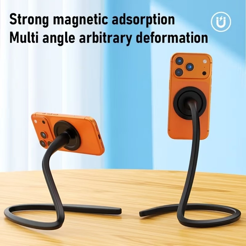 Magnetische Handyhalterung mit flexiblem Schwanenhals 360&deg; verstellbarer Arm kompatibel mit MagSafe - Schwarz