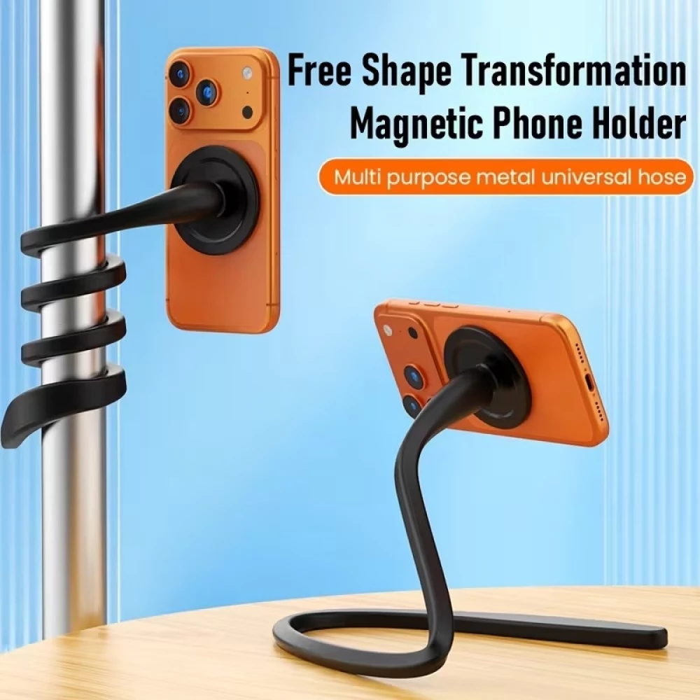 Magnetische Handyhalterung mit flexiblem Schwanenhals 360&deg; verstellbarer Arm kompatibel mit MagSafe - Schwarz