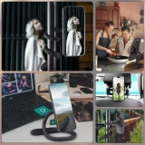 Magnetische Handyhalterung mit flexiblem Schwanenhals 360&deg; verstellbarer Arm kompatibel mit MagSafe - Schwarz