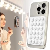 Support téléphone universel ventouse PhoneLook avec fixation autocollante en silicone - Blanc