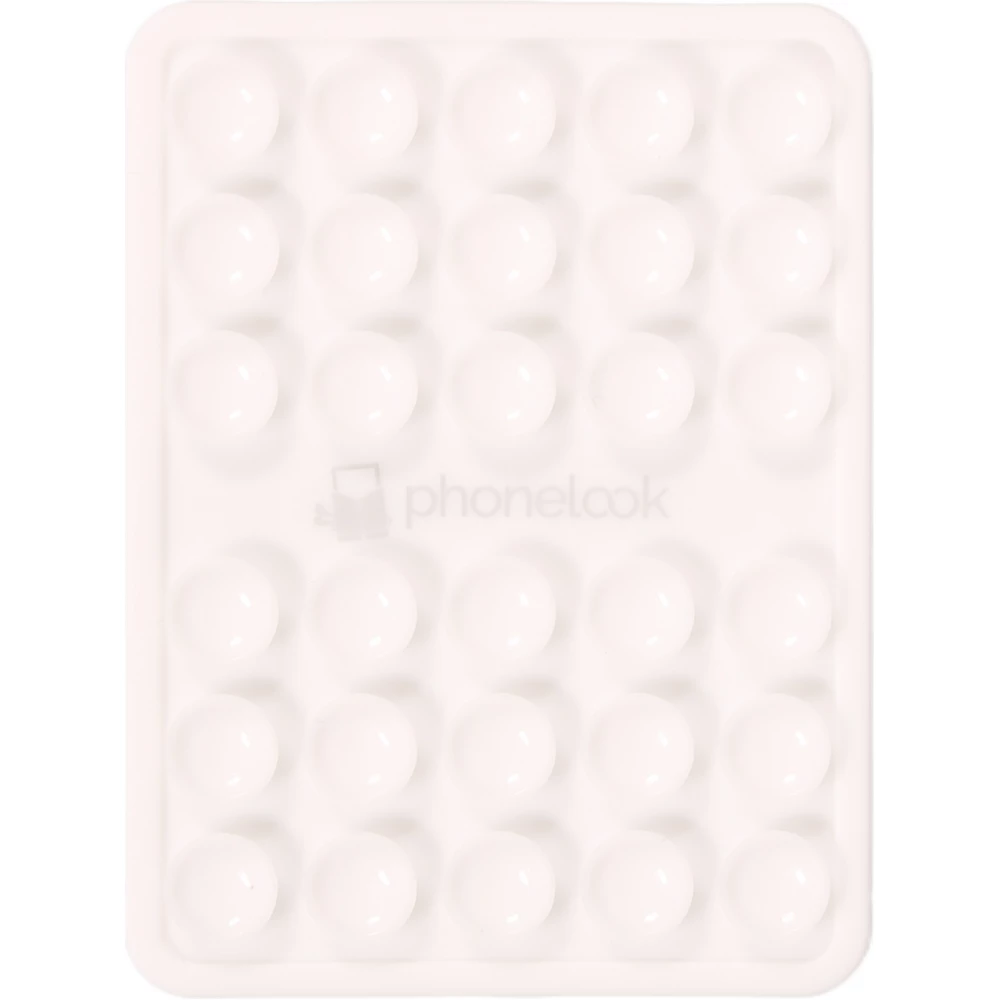 Support téléphone universel ventouse PhoneLook avec fixation autocollante en silicone - Blanc