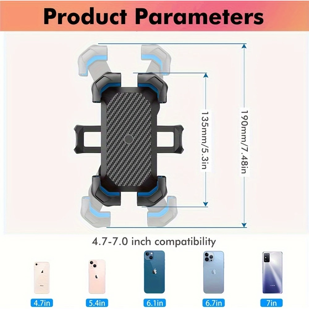 Support téléphone vélo avec fixation anti-choc pour guidon scooter / moto / trotinette - Noir