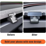 Support téléphone voiture Tesla Model 3/Y (2024-2025) fixation solide montage intégré design spécifique Tesla - Noir
