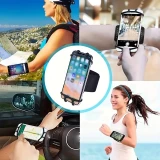 Support universel et élastique pour smartphone à fixer au bras - Noir
