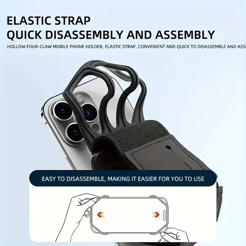 Support universel et élastique pour smartphone à fixer au bras - Noir