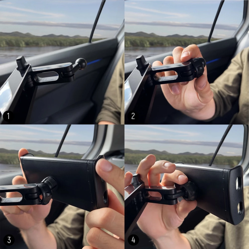 Support Wozinsky pour voiture d'appuie-t&ecirc;te r&eacute;glable pour smartphone ou tablette adaptation universelle avec rotation &agrave; 360&deg; - Noir