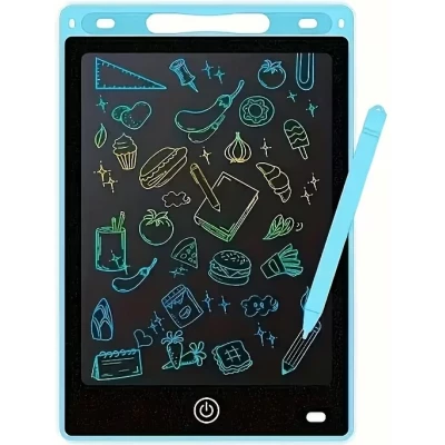 Tablette d&rsquo;&eacute;criture LCD r&eacute;utilisable avec &eacute;cran de dessin en PVC pour enfants - Bleu