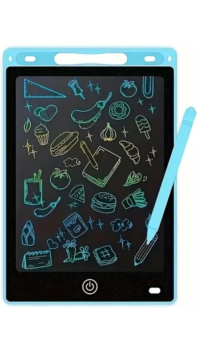Tablette d&rsquo;&eacute;criture LCD r&eacute;utilisable avec &eacute;cran de dessin en PVC pour enfants - Bleu