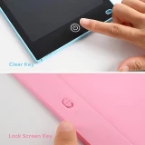 Tablette d&rsquo;&eacute;criture LCD r&eacute;utilisable avec &eacute;cran de dessin en PVC pour enfants - Rose