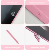 Tablette d&rsquo;&eacute;criture LCD r&eacute;utilisable avec &eacute;cran de dessin en PVC pour enfants - Rose