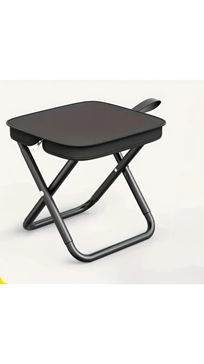 Tabouret pliant portable pour camping et p&ecirc;che ext&eacute;rieur pratique et l&eacute;ger - Noir