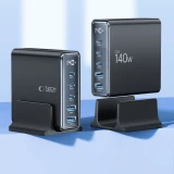 Tech-Protect DC140W-GAN Station de charge multiport avec 5 ports 3x PD USB-C et 2x QC 3.0 USB-A - Noir