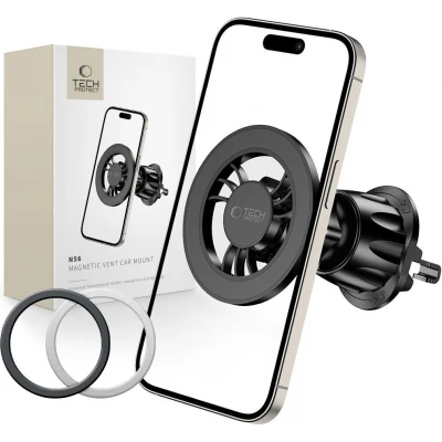 Tech-Protect N56 MagSafe kompatibler magnetischer Handyhalter f&uuml;r Auto - Schwarz
