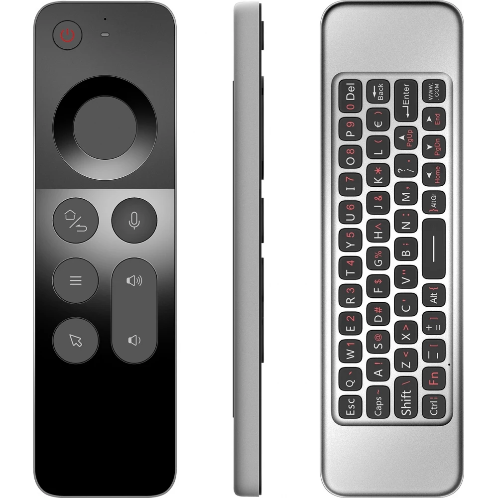 T&eacute;l&eacute;commande W3 Air Mouse Bluetooth 2.4G ultra-fine avec gyroscope et mini clavier pour Android TV Box/PC/Mac/Linux - Noir
