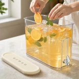 UFORU distributeur de boissons pour r&eacute;frig&eacute;rateur 4L avec robinet - Transparent