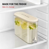 UFORU distributeur de boissons pour r&eacute;frig&eacute;rateur 4L avec robinet - Transparent