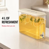 UFORU distributeur de boissons pour r&eacute;frig&eacute;rateur 4L avec robinet - Transparent