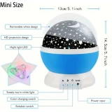 Sternenhimmel-Projektor Nachtlicht USB 12 Farben, 360&deg; Drehung Stimmungslicht f&uuml;rs Zimmer & Party - Blau