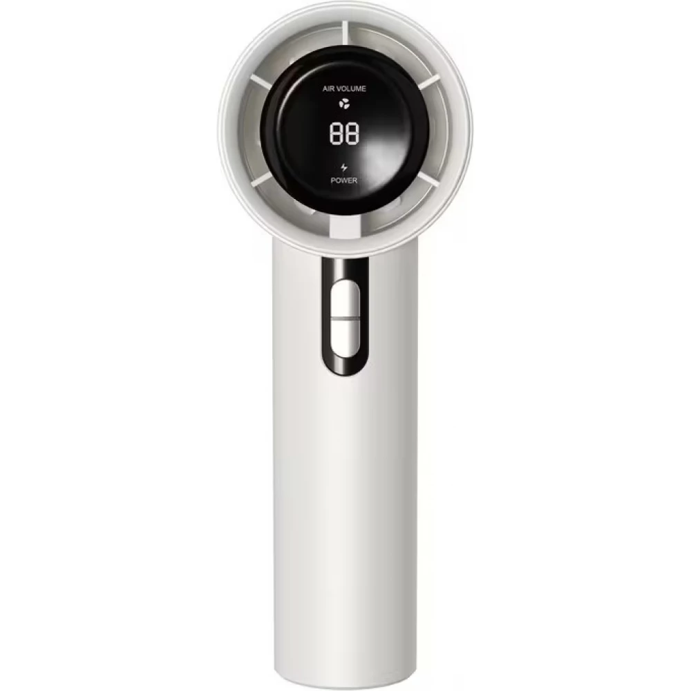 Turbo Taschenventilator mit hoher Geschwindigkeit 100 Geschwindigkeitsstufen tragbar wiederaufladbar 1800 mAh für Reisen Outdoor und Büro - Weiss