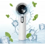Turbo Taschenventilator mit hoher Geschwindigkeit 100 Geschwindigkeitsstufen tragbar wiederaufladbar 1800 mAh für Reisen Outdoor und Büro - Weiss