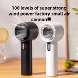 Turbo Taschenventilator mit hoher Geschwindigkeit 100 Geschwindigkeitsstufen tragbar wiederaufladbar 1800 mAh für Reisen Outdoor und Büro - Weiss