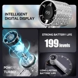 Strass-Pailletten Turbofan Tragbarer Ventilator (USB-C, 3 Geschwindigkeiten) - Silber