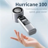 Ventilateur puissant à 4 vitesses portable rechargeable pliable avec batterie 4000mAh affichage digital - Rose