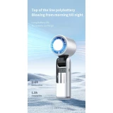 Ventilateur puissant à 4 vitesses portable rechargeable pliable avec batterie 4000mAh affichage digital - Rose