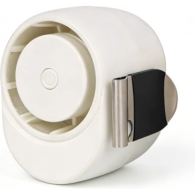 Ventilateur USB Type-C mini &agrave; clip portable rechargeable ultral&eacute;ger silencieux &agrave; porter avec batterie 1600 mAh - Blanc