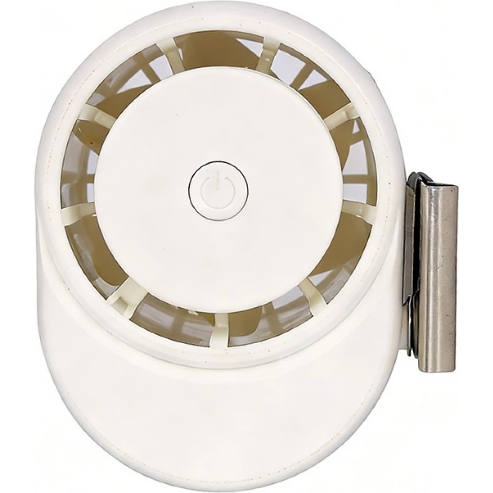 Ventilateur USB Type-C mini &agrave; clip portable rechargeable ultral&eacute;ger silencieux &agrave; porter avec batterie 1600 mAh - Blanc