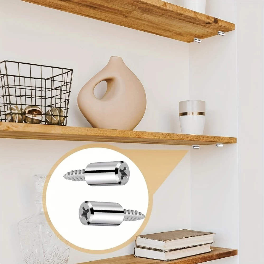 Holzschrauben Regaltr&auml;ger 2 in 1 (30 St&uuml;ck) - Silber