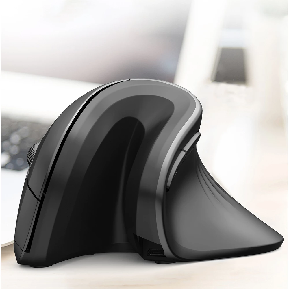Wozinsky 3600 DPI WWM-1076 souris ergonomique verticale Bluetooth - Noir