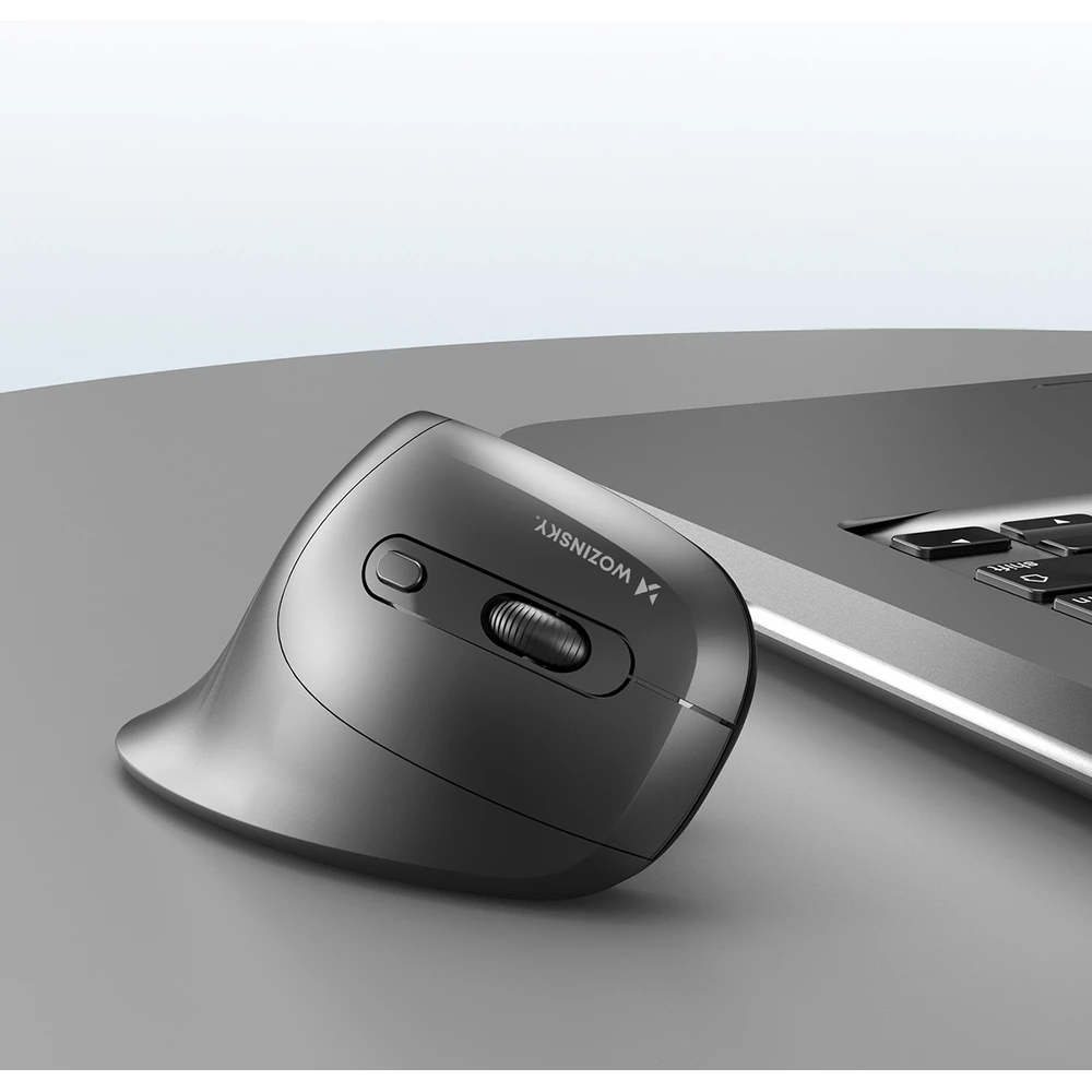 Wozinsky 3600 DPI WWM-1076 souris ergonomique verticale Bluetooth - Noir