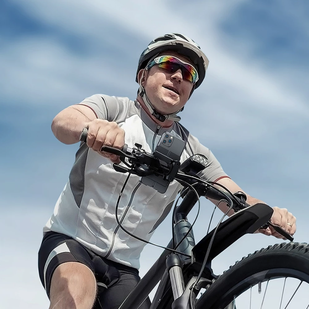 Wozinsky WBHBK3 360&deg; support t&eacute;l&eacute;phone m&eacute;tal pour v&eacute;lo et trottinette - Noir