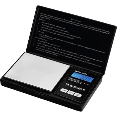 Wozinsky WDW-1000 balance &agrave; bijoux de pr&eacute;cision 200g 0.01g &eacute;clair&eacute;e - Noir