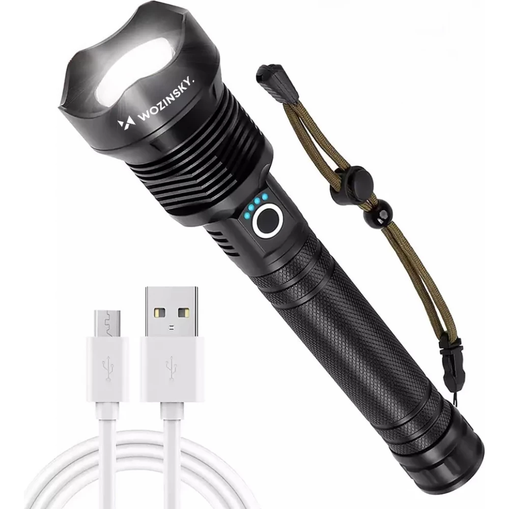 Wozinsky WLT-20W lampe de poche tactique 20W 2000 lm diodes CREE IP65 faisceau ajustable - Noir