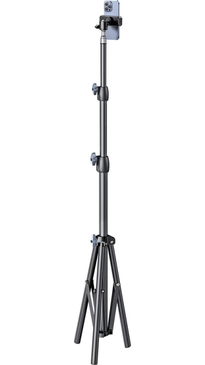 Wozinsky WRLD-00Y1S tr&eacute;pied durable en acier carbone tr&eacute;pied professionnel stabilisateur (1.7m) - Noir