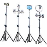 Wozinsky WRLD-00Y1S tr&eacute;pied durable en acier carbone tr&eacute;pied professionnel stabilisateur (1.7m) - Noir