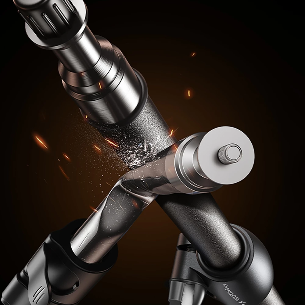 Wozinsky WRLD-00Y1S tr&eacute;pied durable en acier carbone tr&eacute;pied professionnel stabilisateur (1.7m) - Noir