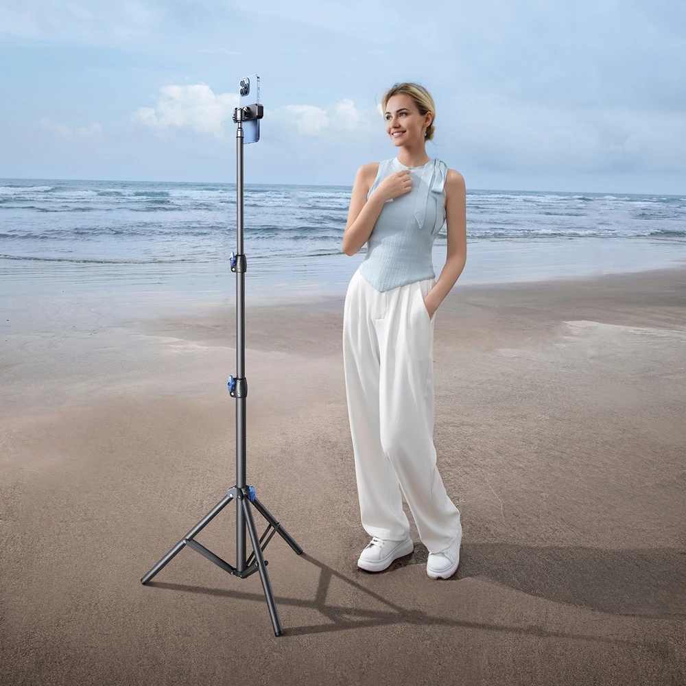 Wozinsky WRLD-00Y1S tr&eacute;pied durable en acier carbone tr&eacute;pied professionnel stabilisateur (1.7m) - Noir