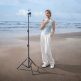 Wozinsky WRLD-00Y1S tr&eacute;pied durable en acier carbone tr&eacute;pied professionnel stabilisateur (1.7m) - Noir