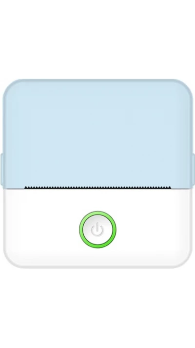 X6 Mini imprimante portable thermique Bluetooth sans encre avec papier et autocollants - Bleu